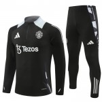 Manchester United Training Sweatshirts Viertelreißverschluss 2024-25 Schwarze